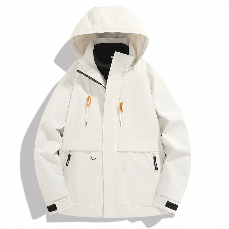 Men's waterproof outdoor jacket with adjustable hood and practical pockets Lune London