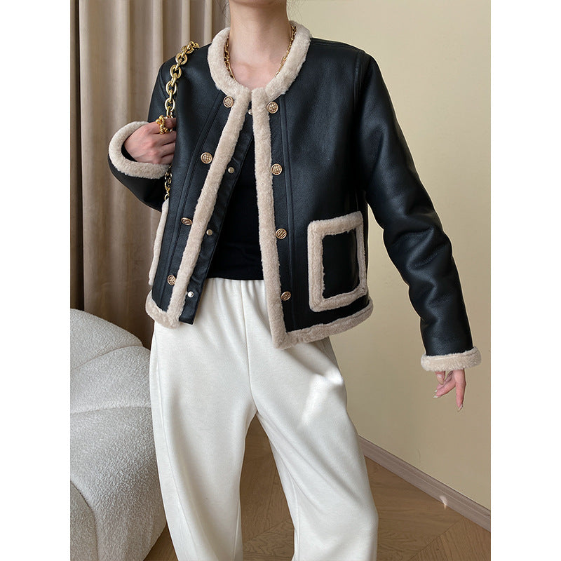 Women's Stylish Faux Leather Jacket with Lining Chic & Stil
