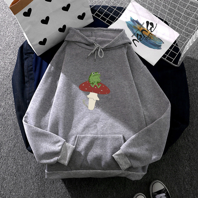 Women's hoodie with unique frog motif Chic & Stil