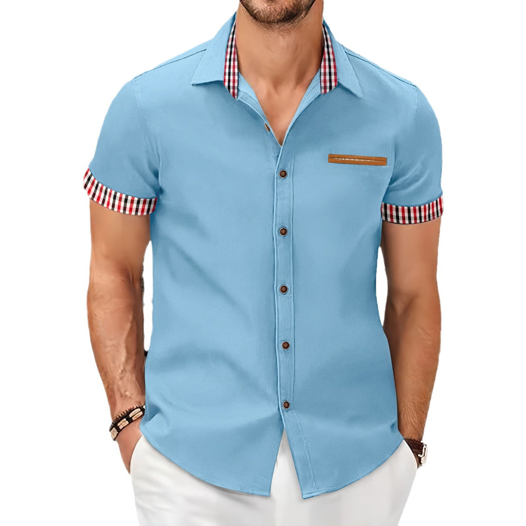 Short-sleeve casual shirt for men with contrast details Lune London