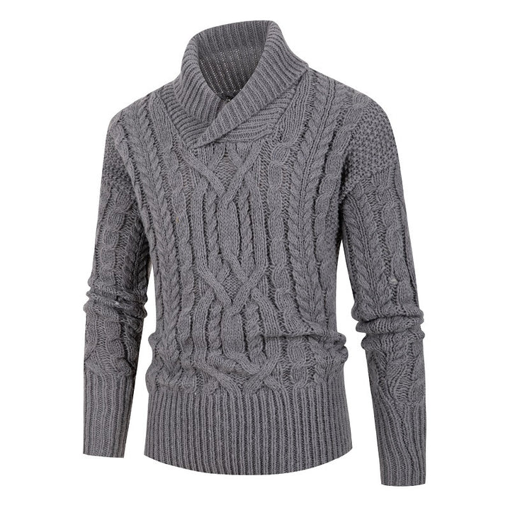 Men's chunky knit sweater with shawl collar and refined twisted pattern Lune London