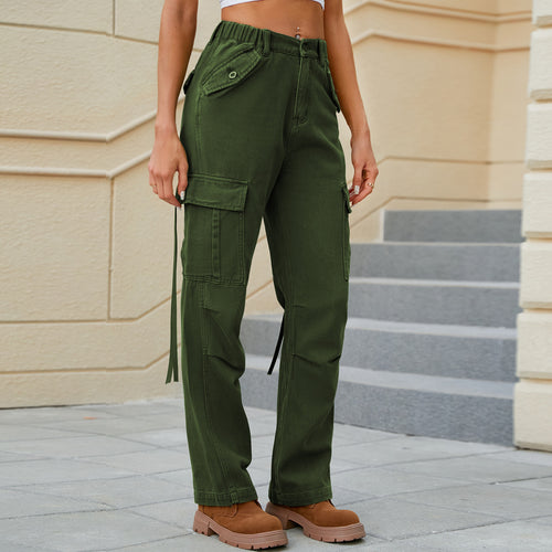 High-waisted utility cargo pants for women with practical pockets Lune London
