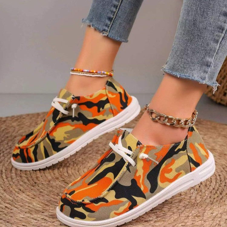 Comfortable sneakers for women with chic and stylish camouflage design