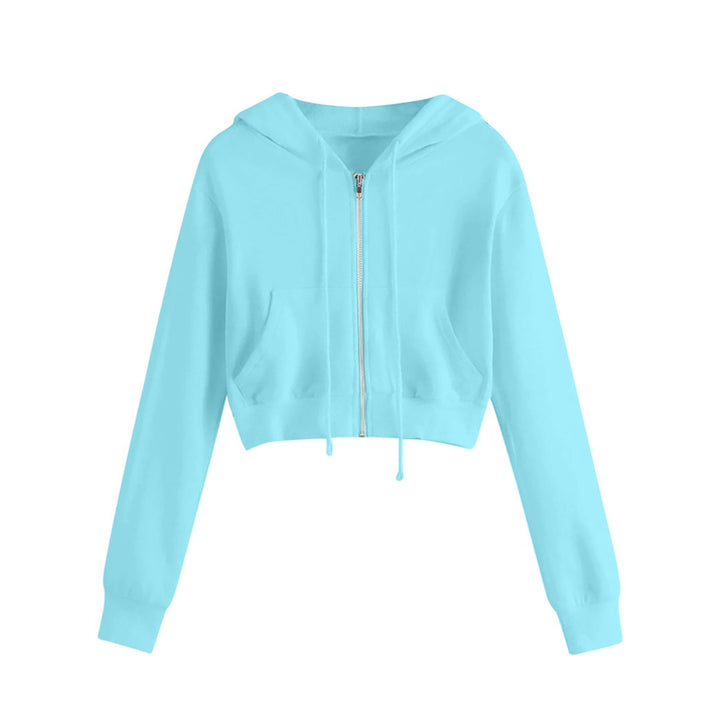 Women's Short Sleeve Hoodie with Zipper and Kangaroo Pocket Chic & Stil