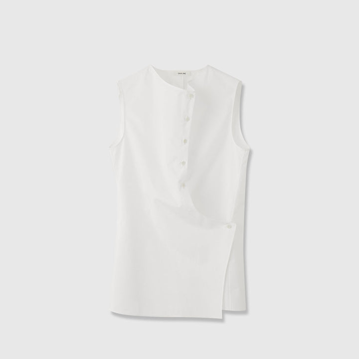 Chemisier sans manches élégant pour femme avec coupe asymétrique Chic & Stil