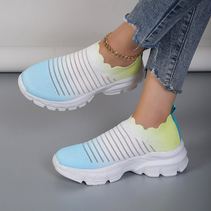 Lune London Women's Sporty Slip-On Sneakers with an innovative color gradient