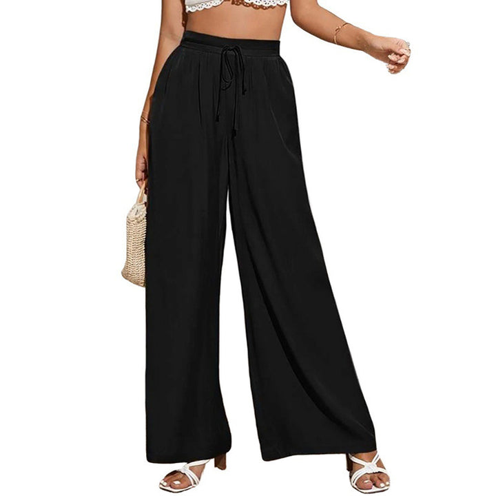 Wide palazzo pants for women with elastic waistband Lune London