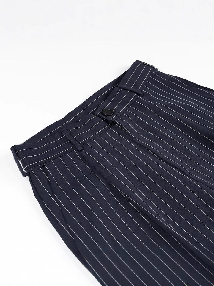 Wide high-waisted trousers for women with elegant stripes Lune London
