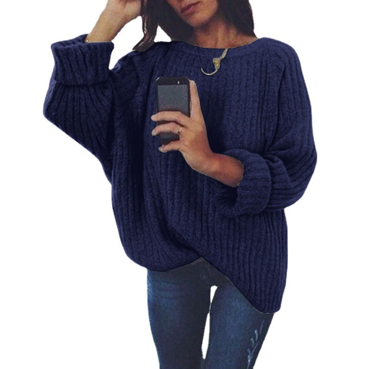 Thick knit sweater for women with drop shoulders and soft material Lune London
