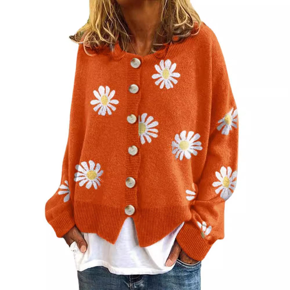 Women's Casual Gilet with Floral Print and Chic Button Details and Style