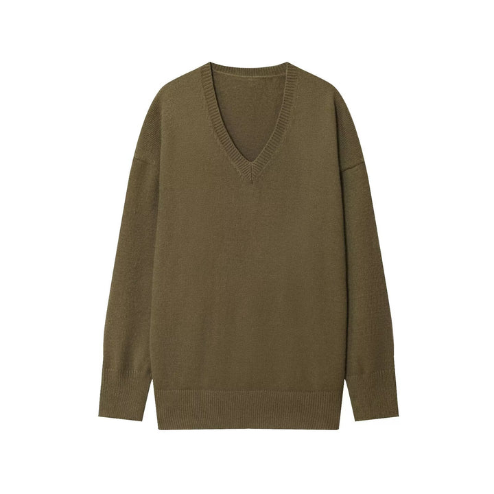 Viscose sweater for women with V-neck and relaxed fit Lune London