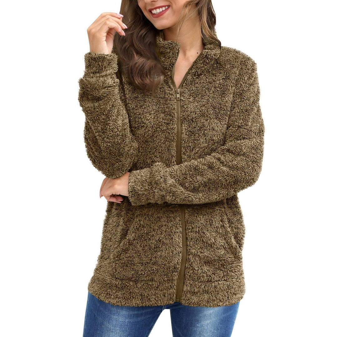 Ladies Plush Jacket with Full Zip and Soft Fleece Fabric Lune London