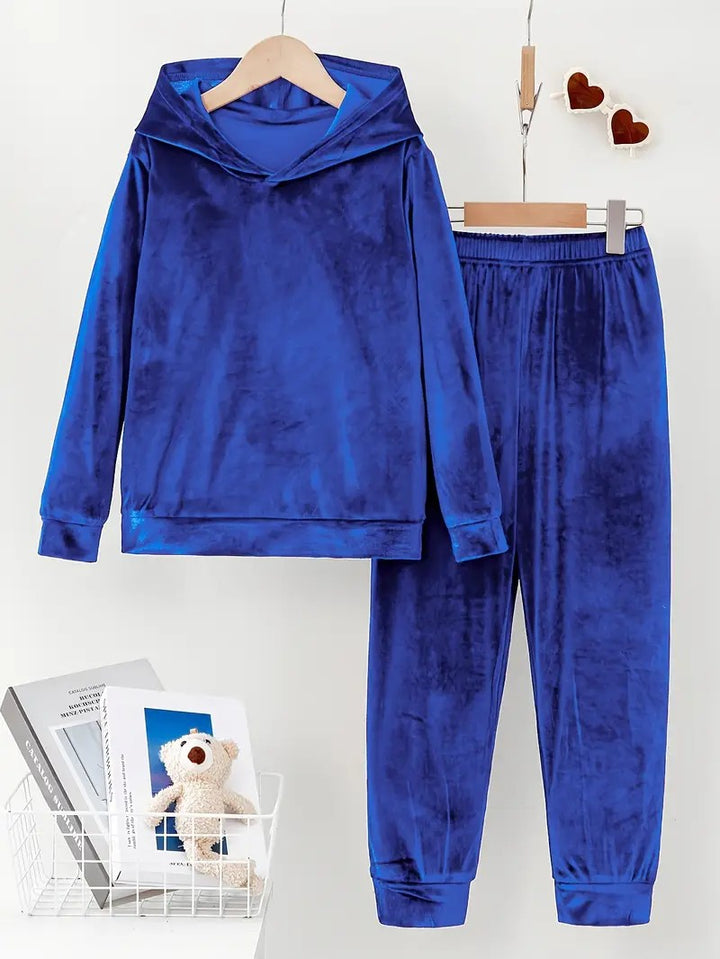 Ladies Comfortable Chic Velvet Hoodie Set