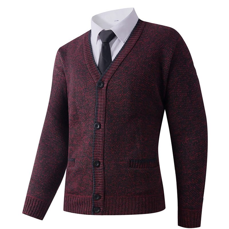 Men's knit jacket with V-neck and classic design Lune London