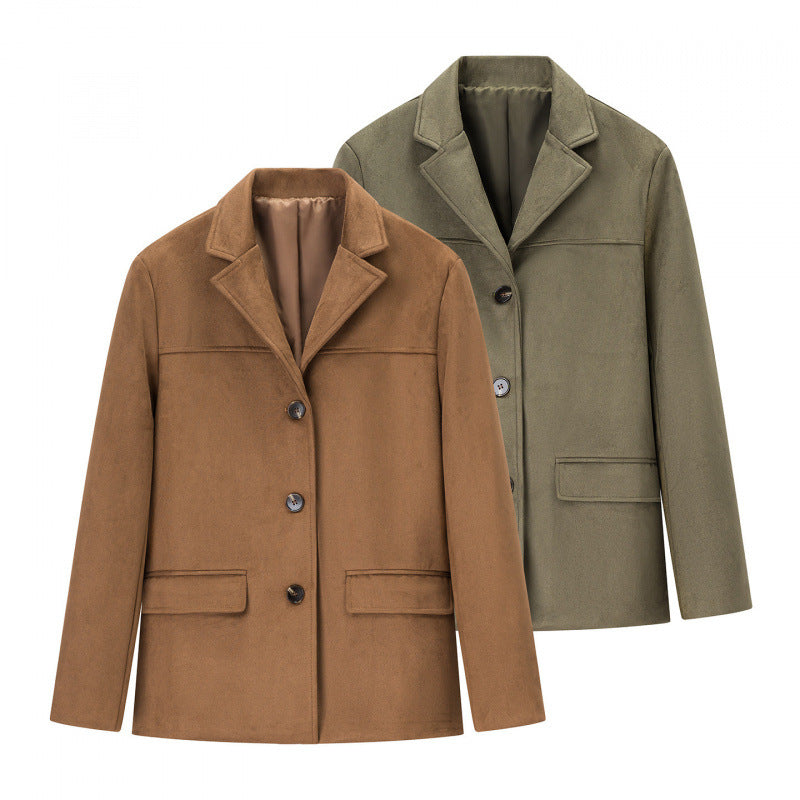 Classic blazer jacket for women in soft material with patch pockets Lune London