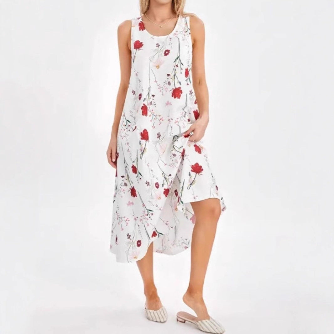 Summer dress for women with a trendy leopard print and practical pockets Lune London