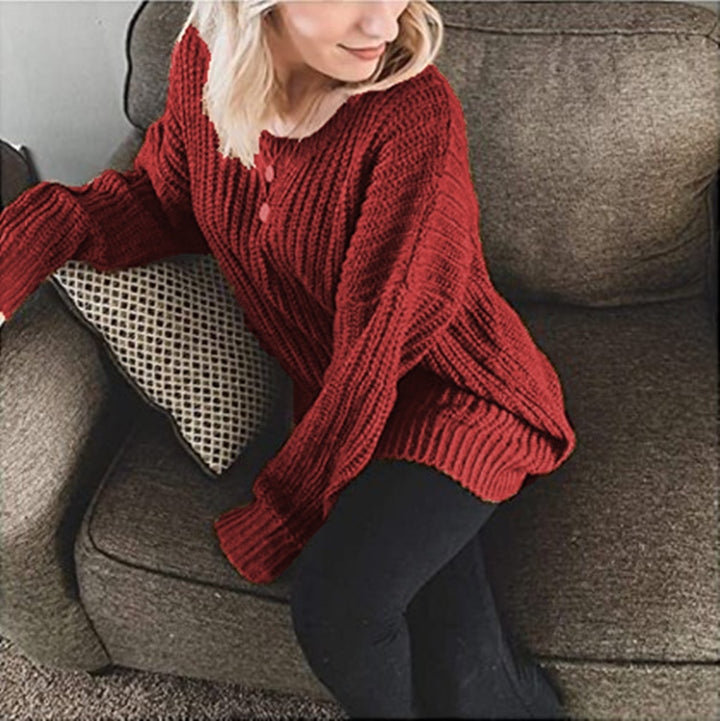 Ladies chunky knit sweater with loose fit Lune London