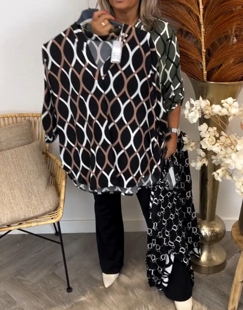 Blouse pour femmes avec motif graphique et poches latérales Chic & Stil