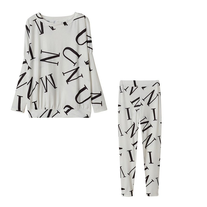 Chic and Stylish Lounge Set for Ladies with Letter Print