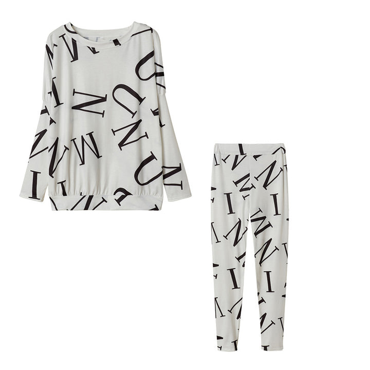 Chic and Stylish Lounge Set for Ladies with Letter Print