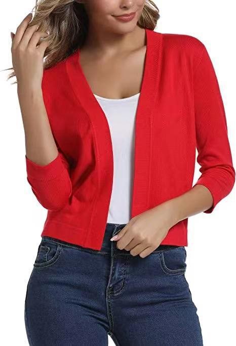 Ladies casual cardigan with open front and 3/4 sleeves Lune London