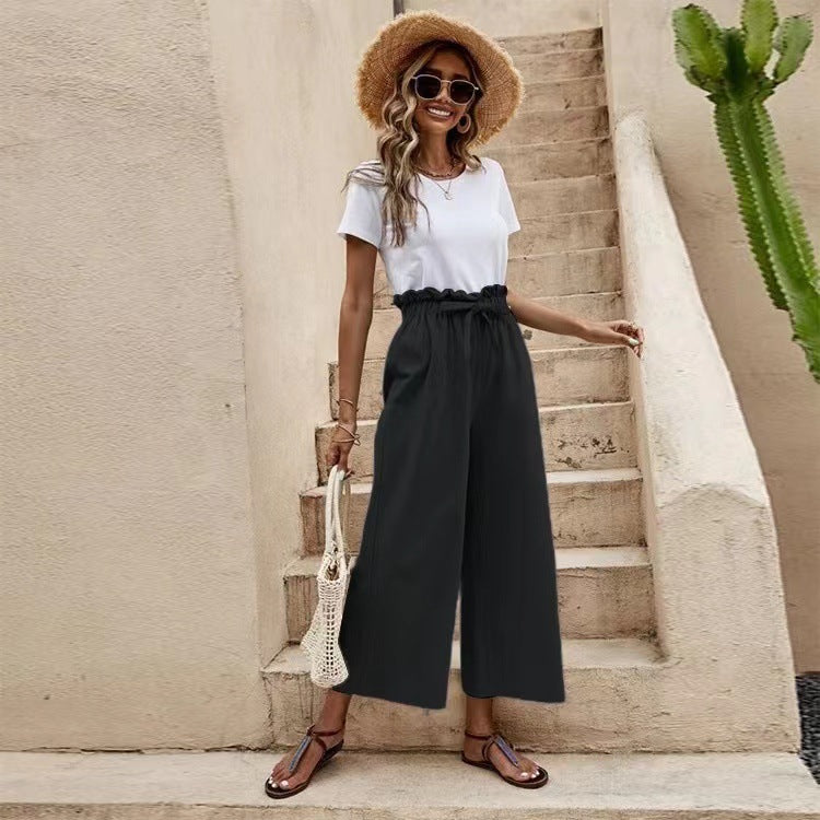 Elegant and airy culotte pants for ladies with high waist Lune London
