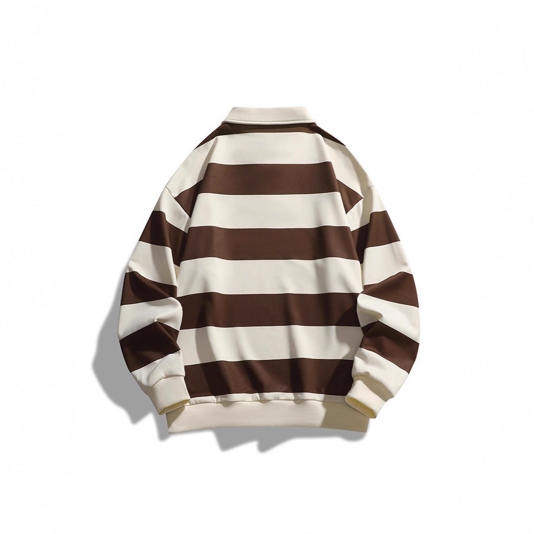 Lune London Women's Block Stripe Polo Sweatshirt