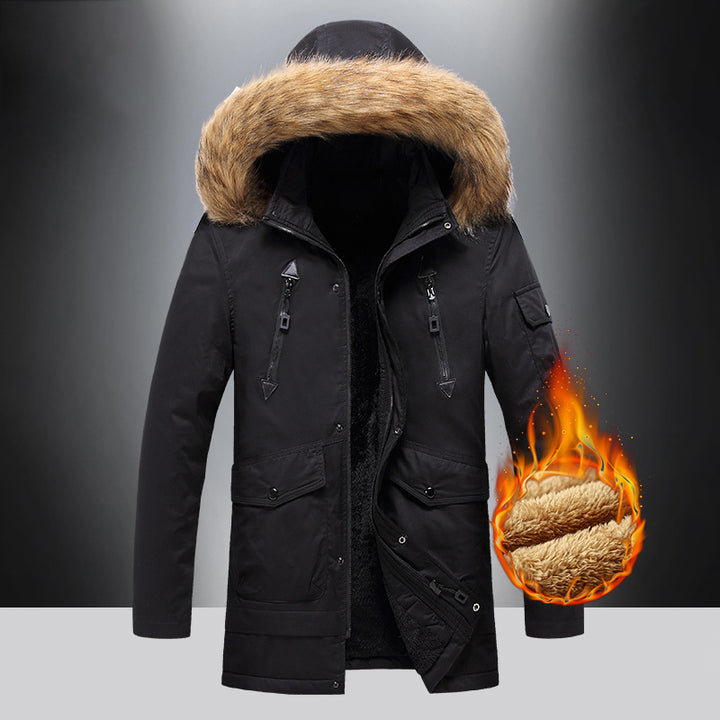 Men's insulated winter jacket with high-quality faux fur collar Lune London