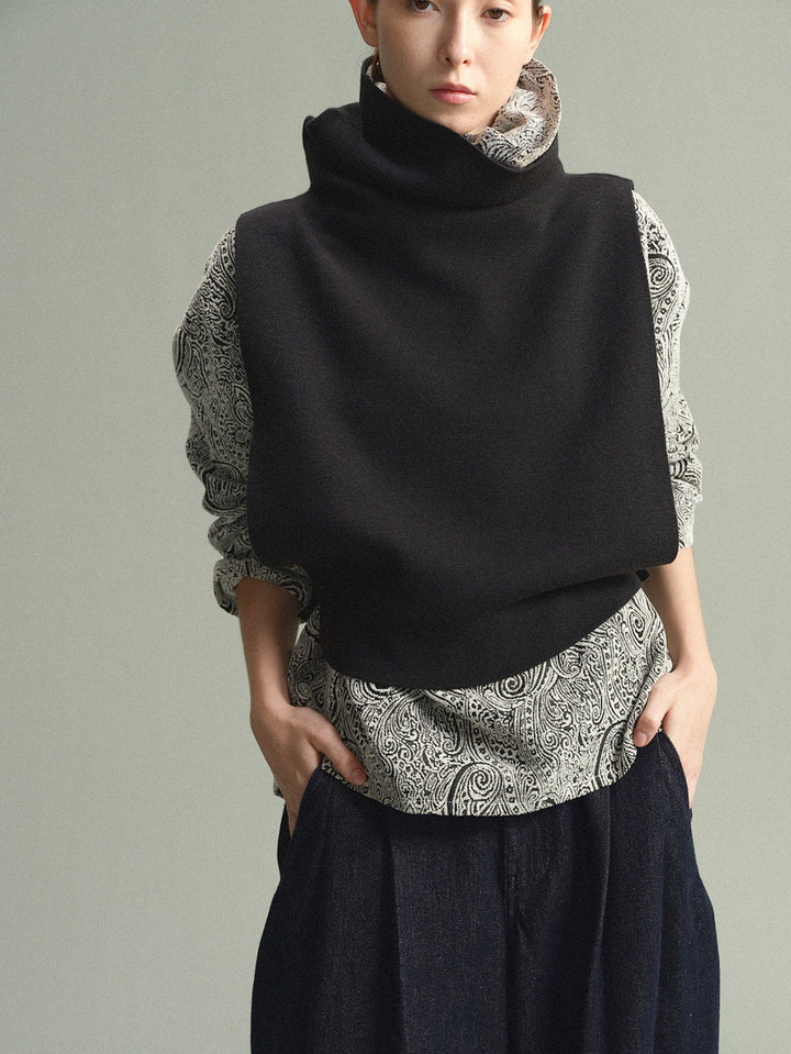 Gilet tricoté décontracté pour femmes avec col roulé Chic & Stil