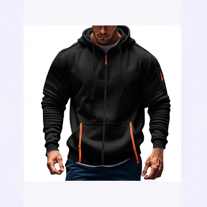 Sporty hooded jacket for men with practical zip pockets Lune London