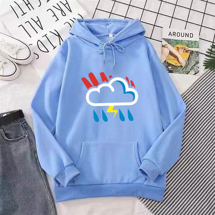 Women's hoodie with cheerful weather motif Chic & Stil