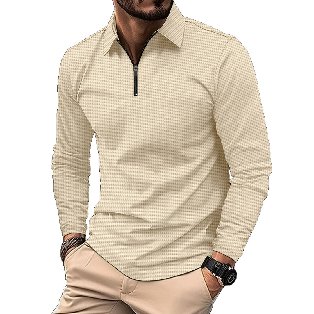 Men's elegant long sleeve shirt with innovative zipper closure and textured top Lune London