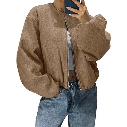 Veste ZIP de loisirs pour femmes avec des manches ballon Chic & Stil