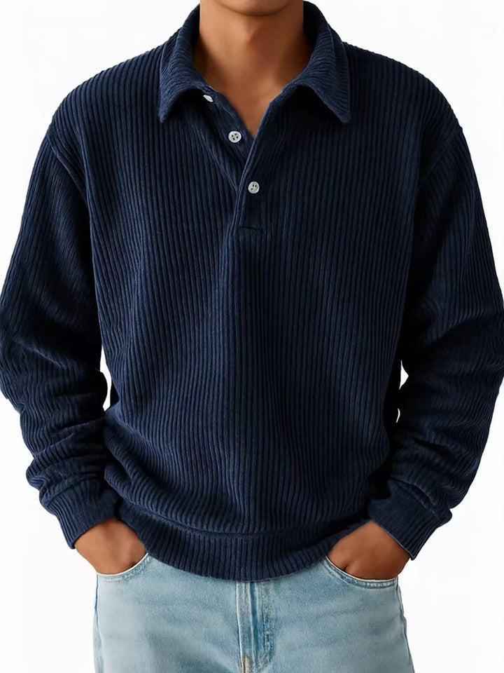 Men's polo with ribbed texture and classic collar Lune London
