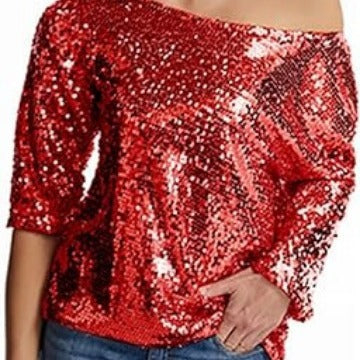 Ladies Sparkling Sequin Blouse Lune London