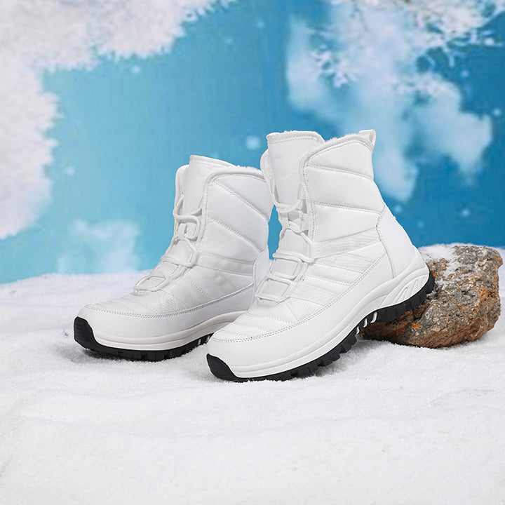 Women's waterproof winter boots, padded, with non-slip sole and elastic quick-lacing system Lune London