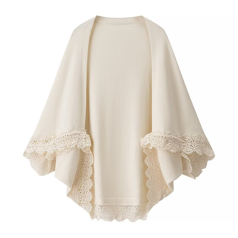 Cardigan fin pour femmes avec finition en dentelle aérienne Chic & Stil