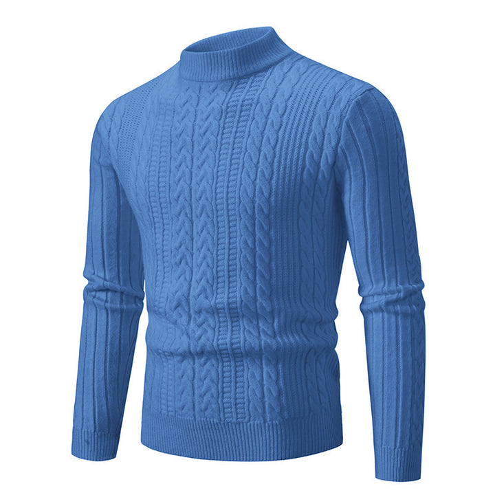 Elegant turtleneck sweater for men with a deep cable pattern and a modern fit Lune London