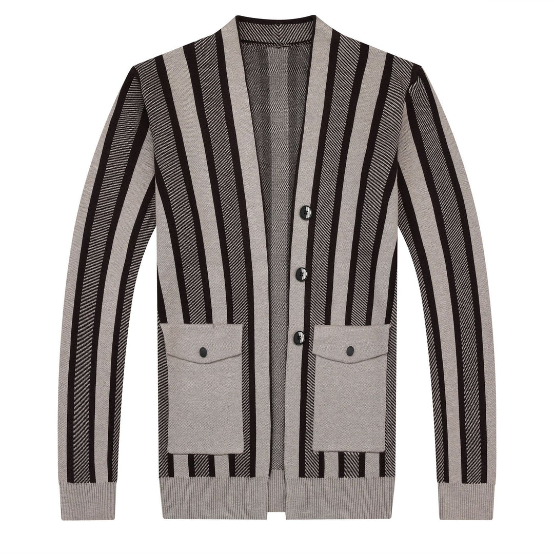 Trendy knitted jacket for men with an original striped pattern Lune London