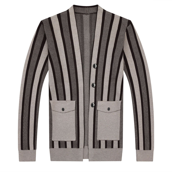 Trendy knitted jacket for men with an original striped pattern Lune London
