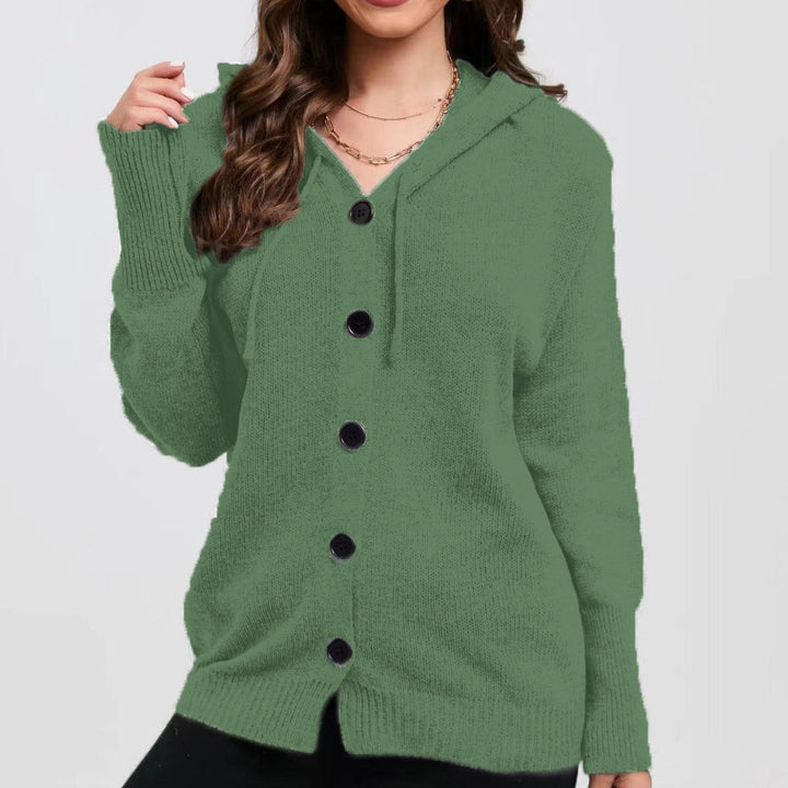 Lady hoodie cardigan with practical button details Lune London