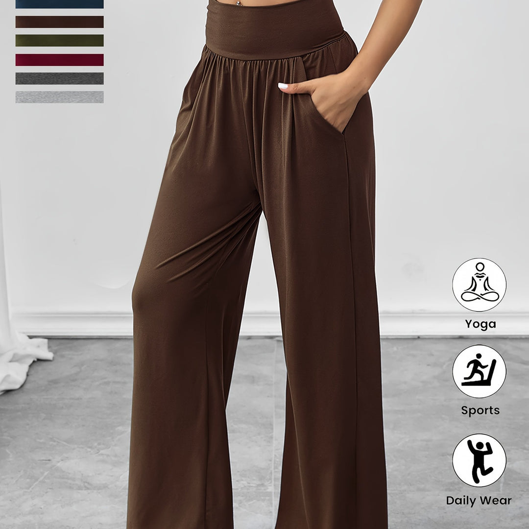 Pantalons de loisirs confortables pour femmes avec taille élastique et poches latérales Chic & Stil