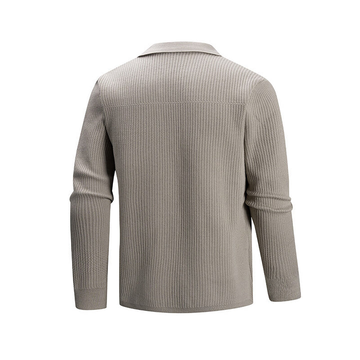 Men's knit jacket with a modern ribbed pattern and practical pockets Lune London