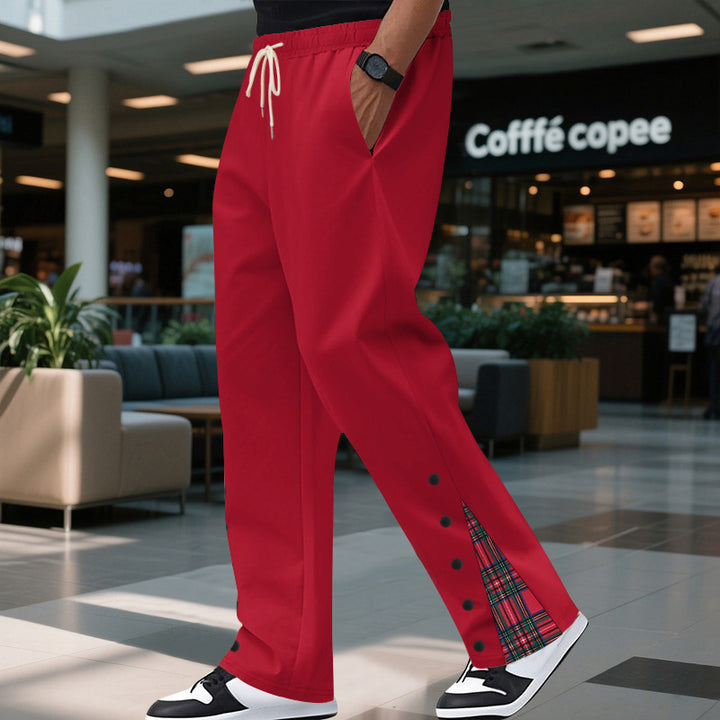 Comfortable casual pants for men with snap buttons on the sides and stylish plaid design Lune London