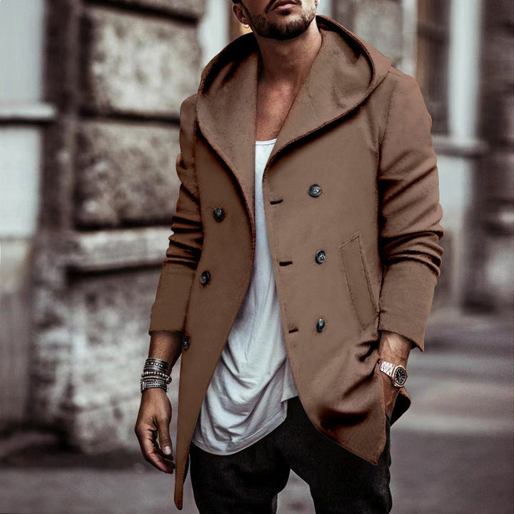 Chic and Stylish Double Breasted Urban Coat for Men