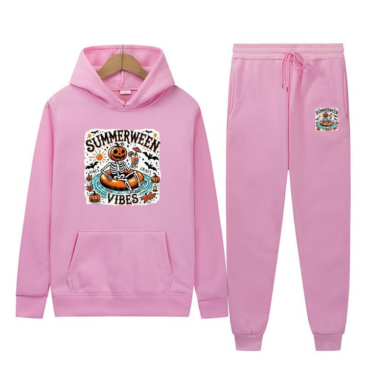 Women’s hoodie and jogging pants set with festive Halloween motif Chic & Stil