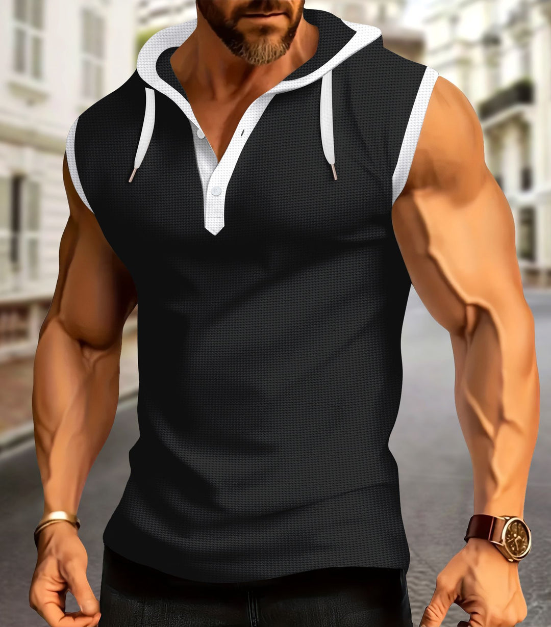 Men's performance polo shirt with short sleeves and hood Chic and Style