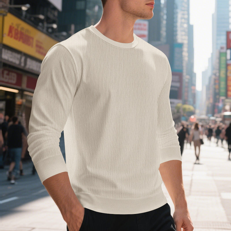 Trendy structural sweatshirt for men with round collar and elastic edges Lune London