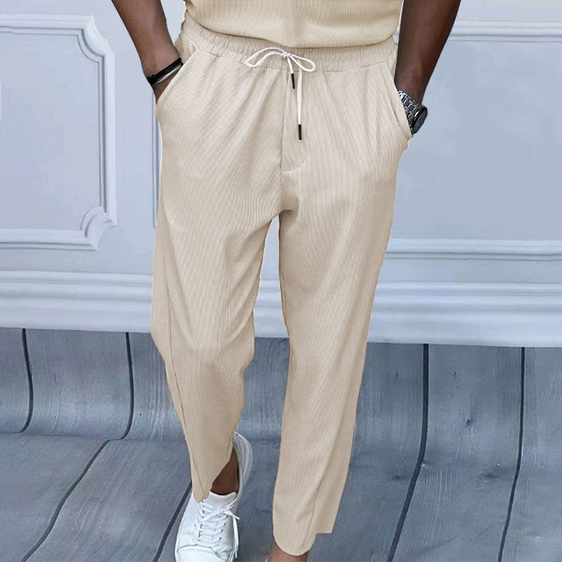 Casual men's jogger pants with elastic waistband and convenient pockets Lune London