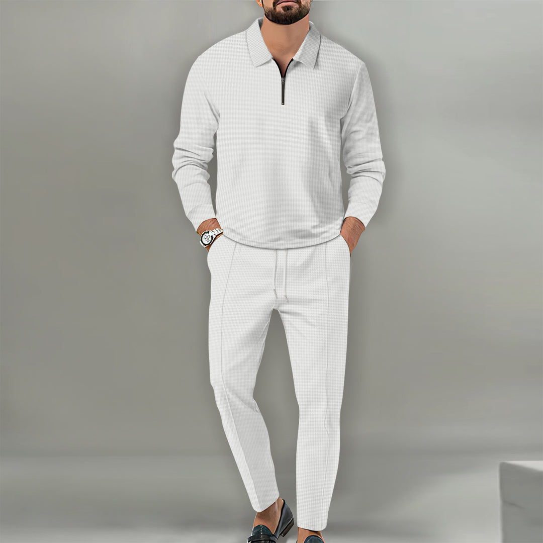Men's Sports Zip-Up Sweater and Elegant Slim-Fit Pants Lune London
